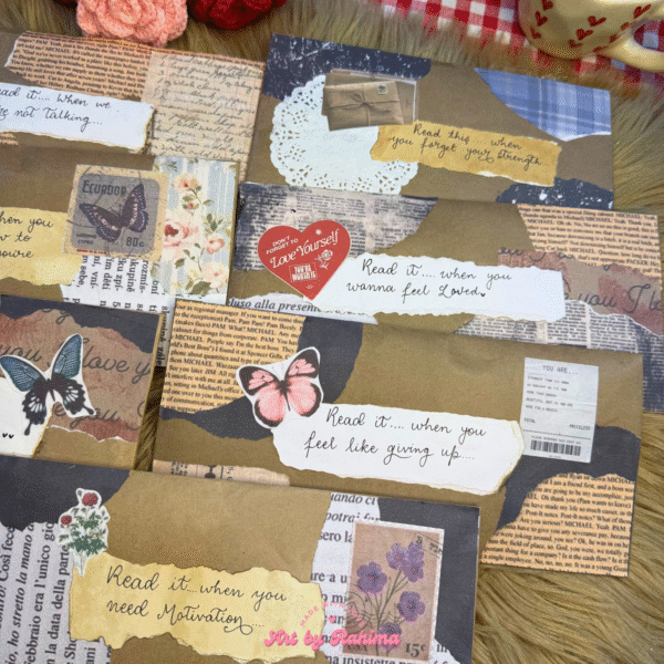 Set of 7 vintage handwritten Open When Letters for gifting