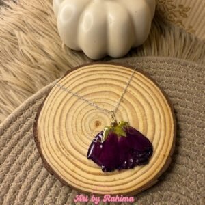Full Rose Flower Preserved Resin Pendant | Handmade Floral Jewellery