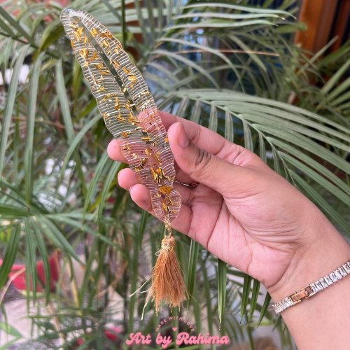 Resin feather style bookmark