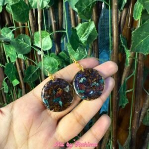 Real Flowers Preserved Pendant with Drop Earrings Set | Handmade Resin Jewelry