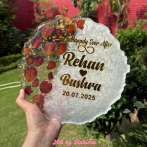 10 Inch Personalised Resin Frame with Preserved Flowers
