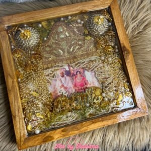 12×12 Inch Teakwood Wedding Ornaments Preservation Frame | Deep Resin Preservation