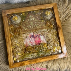 12×12 Inch Teakwood Wedding Ornaments Preservation Frame | Deep Resin Preservation