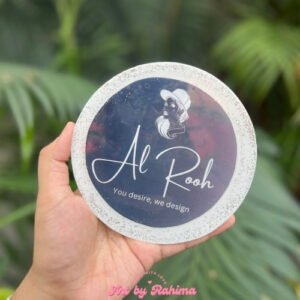 Personalized Brand Logo Resin Frame – 5.5 Inch | Wooden Stand Complimentary