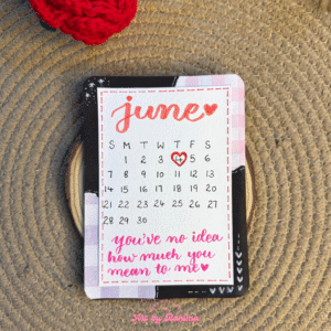 Cute Calendar Card & Heart Embroidery Card | 2 Cards