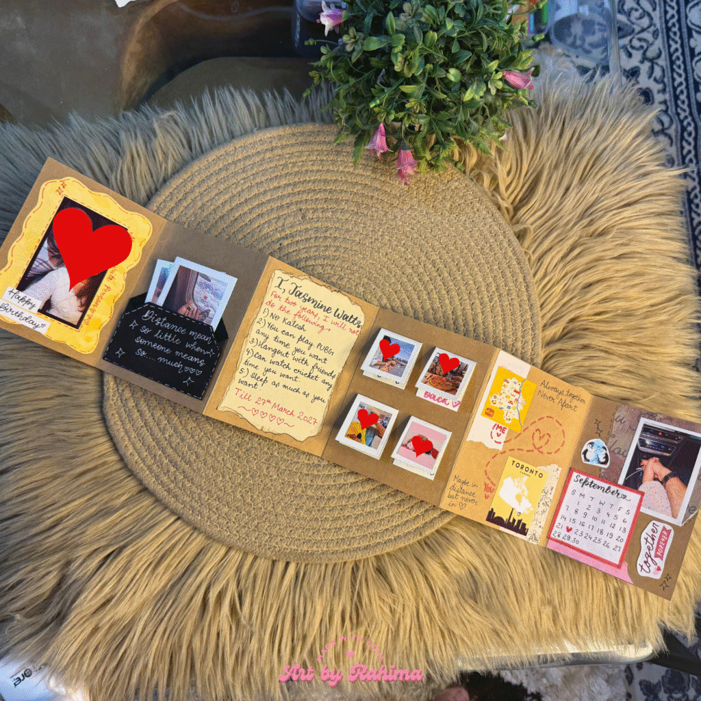 Handmade Long Distance Special Surprise Card – closed view
