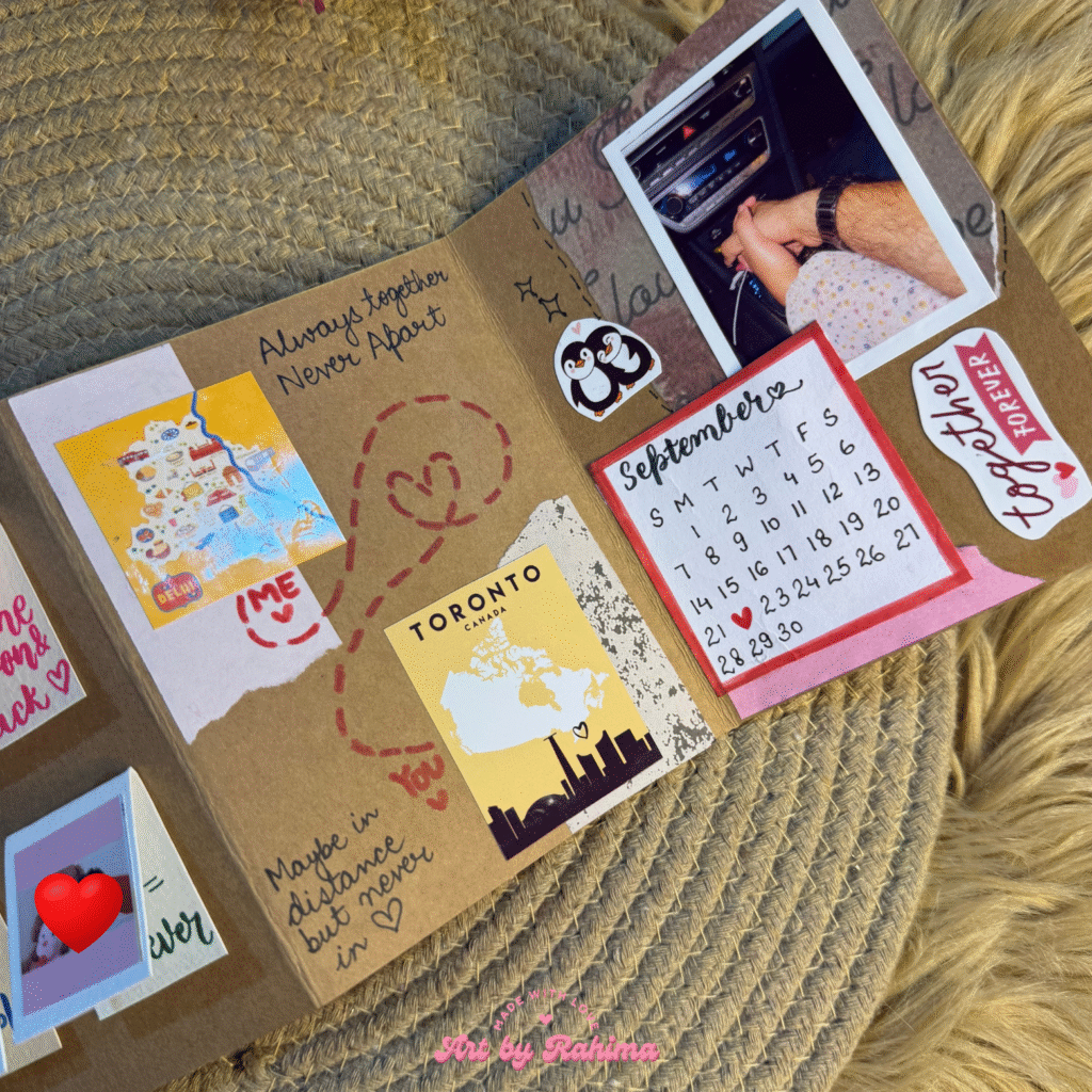 Handmade long-distance card packaged for gifting