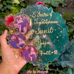 8 Inch Personalised Resin Photo Frame |  Complimentary Wooden Stand