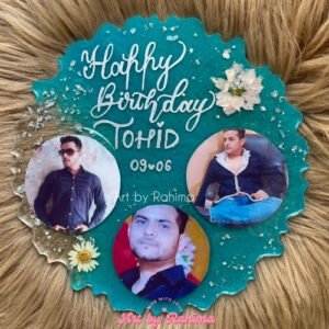8 Inch Personalised Resin Birthday Photo Frame | Complimentary Wooden Stand