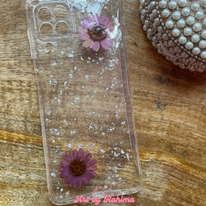 Resin Phone Cover with Preserved Daisy Flower | Minimal Floral Design