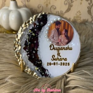 5.5 Inch Personalised Frame with Preserved Rose Petals | Wooden Stand (Complimentary)