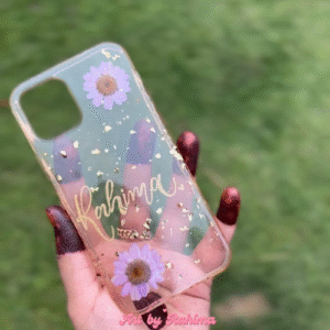 Aesthetic Floral Resin Phone Case with Custom Name/Text