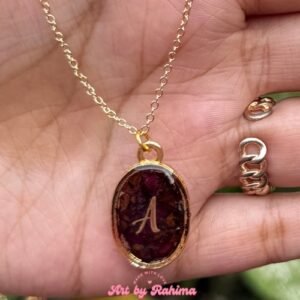 Real Flowers Preserved Resin Pendant with Alphabet Letter | Custom Jewellery