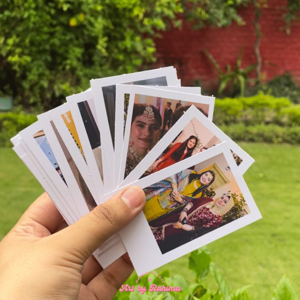 Custom Polaroid photo prints in 8.6 × 5.4 cm size