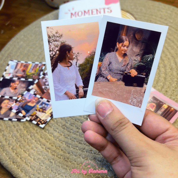Polaroids memory pack with flap card ready for gifting