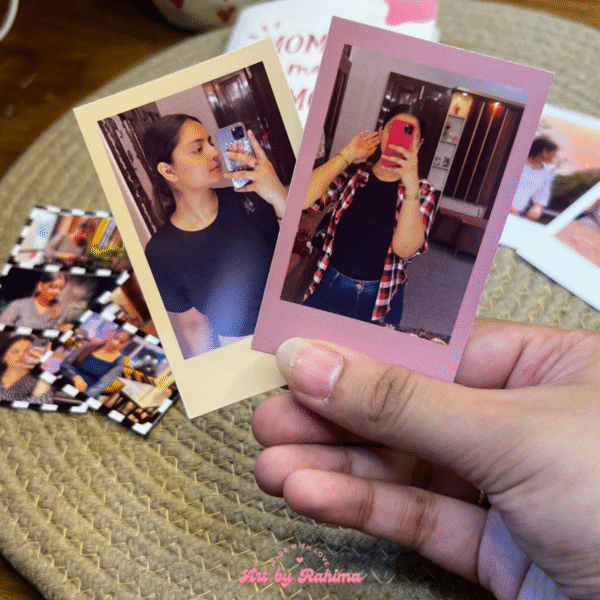 Polaroids memory pack enclosed in flap card closed view