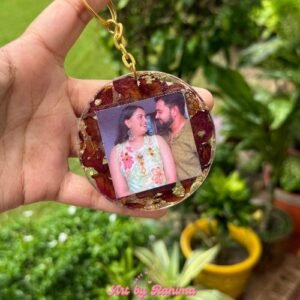 Flower Preserved Photo Keychain