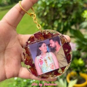 Flower Preserved Photo Keychain
