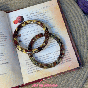 Pair of Resin Bangles | Handmade Floral Resin Jewelry