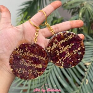 Personalized Flower Preserved Text Keychain