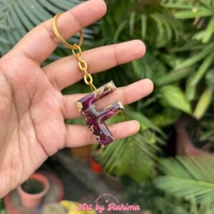 Flower Preserved Alphabet Keychain