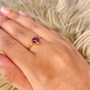 Heart Shaped Adjustable Resin Ring | Preserved Flower Handmade Jewelry