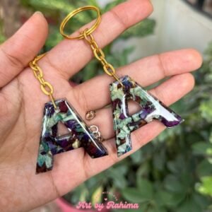 Orchid Preserved Alphabet Keychain