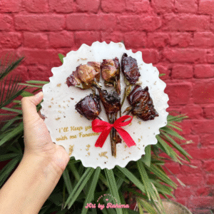 Rose Bouquet Frame 8 Inch with Golden Stand | Preserved Flower Resin Frame