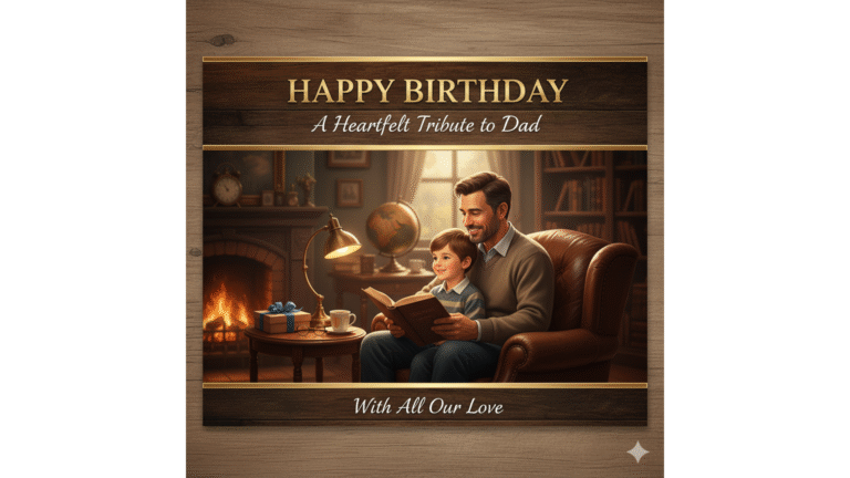 Beautiful handmade greeting card for father’s birthday featuring elegant calligraphy, floral and resin details – perfect for showing love and gratitude to dad