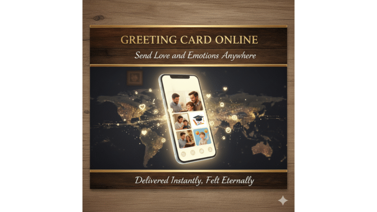 Handmade greeting card online with floral and calligraphy design – send love and personalized messages effortlessly