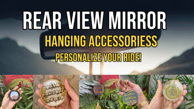 Handmade Resin Rear View Mirror Hanging Accessory — Floral Car Charm with Dried Flowers