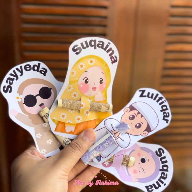 Mini eidi cards pack of 8 for Eid gifting