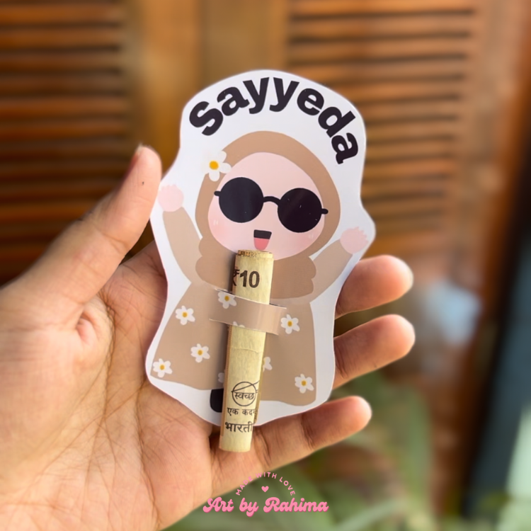 Customised mini eidi cards with name