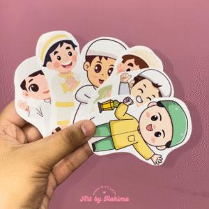 Mini Eidi Cards with Characters | Cute Eid Money Cards (Pack of 16)
