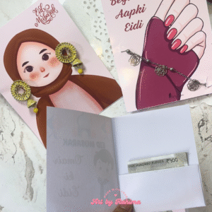 Begum Ki Eidi Cards – Pack of 3 (Only Cards: Bracelet, Earrings & Flap Money Card)